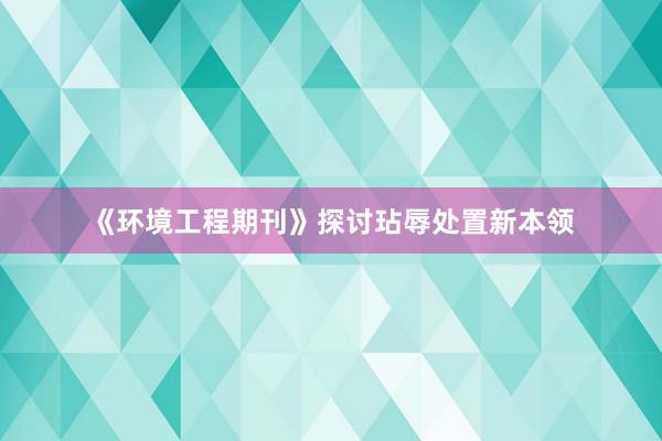 《环境工程期刊》探讨玷辱处置新本领